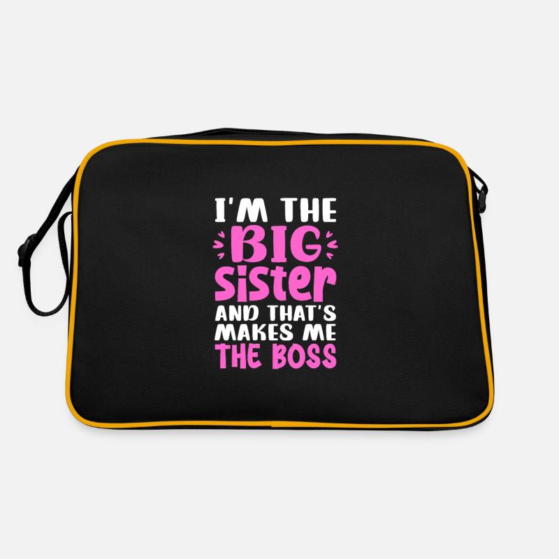 Isosisko - Retrolaukku - musta/kullankeltainen