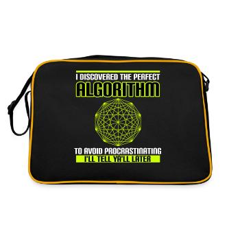 Discovered Perfect Algorithm Avoid Procrastinating - Retro Bag - black/gold - Back