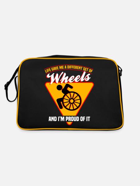 Life Gave Me Different Set Of Wheels And I'm Proud - Retro Bag - black/gold - Back