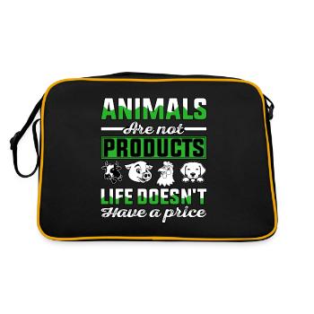 Animals are not products life doesn't have a price - Retro Bag - black/gold - Back