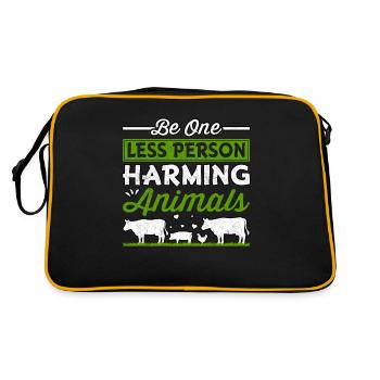 Be one less person harming animals - Retro Bag - black/gold - Back