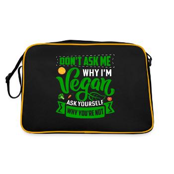 Ne me demandez pas pourquoi je suis végétalien demandez-vous pourquoi vous êtes - Sac Retro - noir/or - Dos