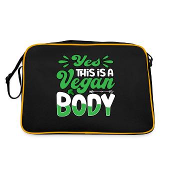Yes this is a vegan body - Retro Tasche - Schwarz/Gold - Hinten