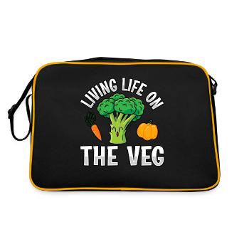 Living life on the veg vegan - Retro Bag - black/gold - Back
