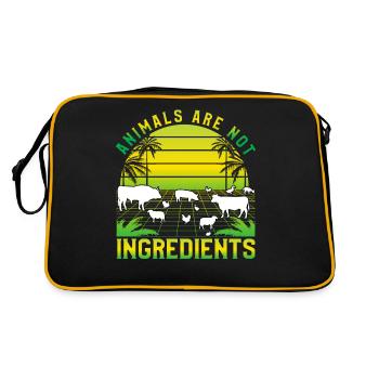 Les animaux ne sont pas des ingrédients Vegan - Sac Retro - noir/or - Dos