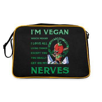 Vegan - Retro Tasche - Schwarz/Gold - Hinten
