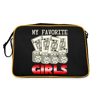 Poker Cartes de Poker Femmes Joueurs de Poker - Sac Retro - noir/or - Dos