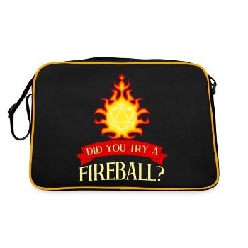 RPG D20 Fireball Tabletop Role-playing Game - Retro Bag - black/gold - Back