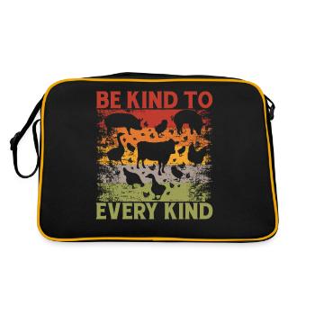 Be Kind to every Kind Animal Love Vegan - Retro Bag - black/gold - Back