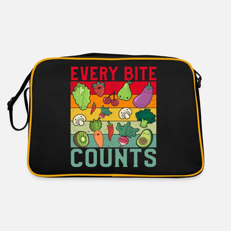 Chaque bouchée compte végétalien Sac Retro