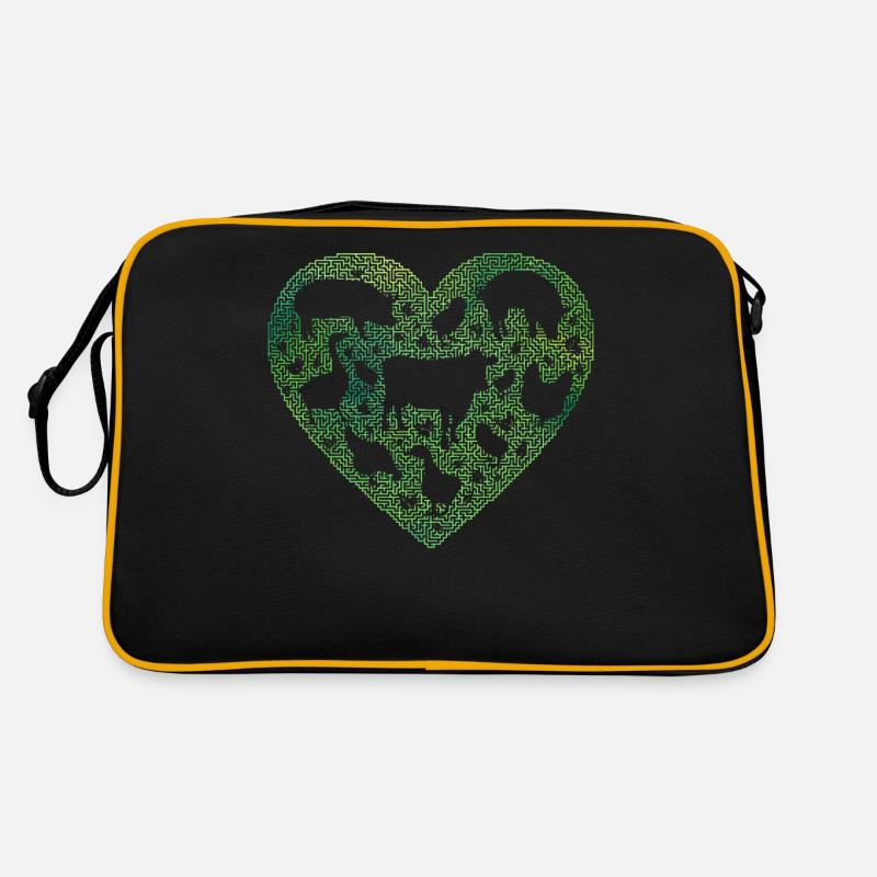 Cœur végétalien Sac Retro