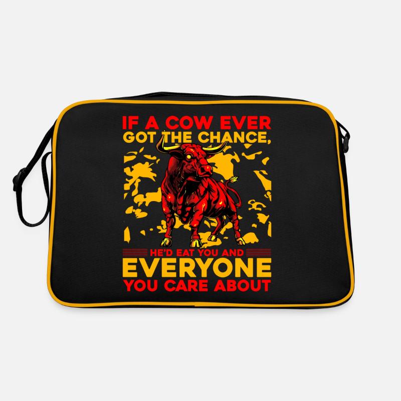 Taureau de vache végétalien Sac Retro