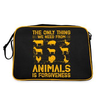 The only Thing we need from animals is forgiveness - Retro Tasche - Schwarz/Gold - Hinten