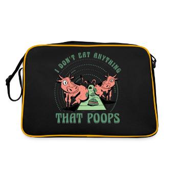 Je ne mange rien qui fasse caca Vegan - Sac Retro - noir/or - Dos