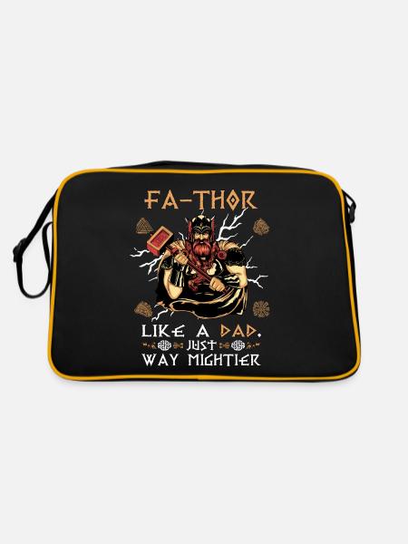 Vathor pour hommes - Fête des pères Cadeau de la fête des pères Viking - Sac Retro - noir/or - Dos
