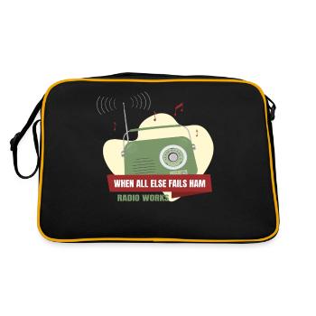 Amateurfunk funktioniert - Retro Tasche - Schwarz/Gold - Hinten