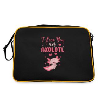 Axolotl Wassertier Wasser Geschenk - Retro Tasche - Schwarz/Gold - Hinten