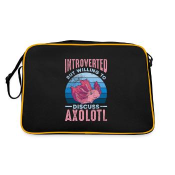 Axolotl Wassertier Wasser Geschenk - Retro Tasche - Schwarz/Gold - Hinten