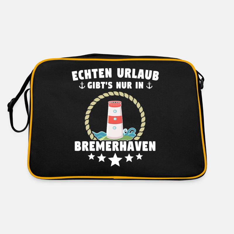 Bremerhaven Sprüche Bremerhavener Spruch - Retro Tasche - Schwarz/Gold