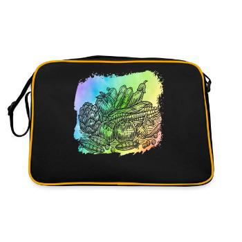 Veganes Gemüse - Retro Tasche - Schwarz/Gold - Hinten