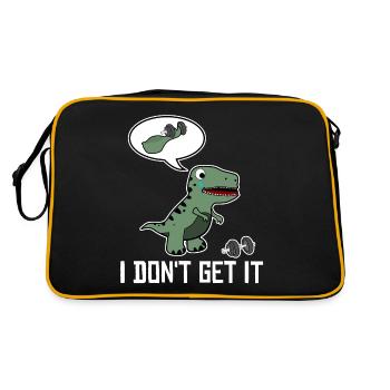 T-Rex Bodybuilder Bodybuilding - Retro Tasche - Schwarz/Gold - Hinten