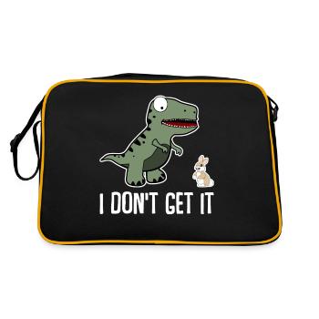 T-Rex und Hase Tyrannosaurus Rex - Retro Tasche - Schwarz/Gold - Hinten