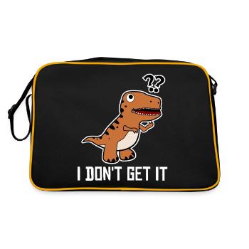 T-Rex Tyrannosaurus rex - Retro Tasche - Schwarz/Gold - Hinten