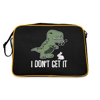 T-Rex Joke Tyrannosaurus Rex - Retro Tasche - Schwarz/Gold - Hinten