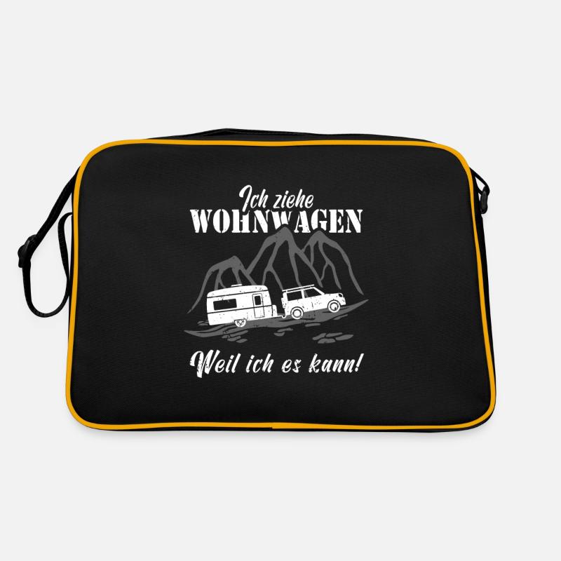 Ich ziehe Wohnwagen Retro Tasche