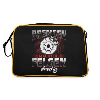 Bremsen macht die Felgen dreckig PS-Liebhaber - Retro Tasche - Schwarz/Gold - Hinten