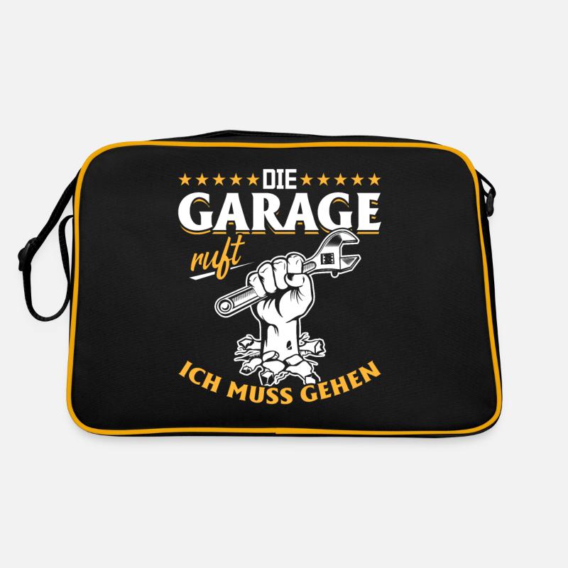 Garage ruft KFZ Mechaniker Oldtimer Bastler Tuning Retro Tasche
