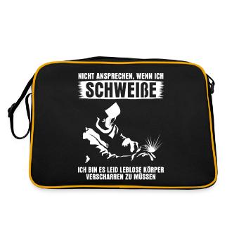 Schweißen Schweißer - Retro Tasche - Schwarz/Gold - Hinten