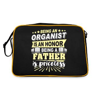 Orgelspieler Papa Organist - Retro Tasche - Schwarz/Gold - Hinten