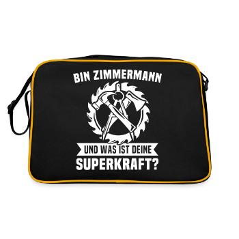 Zimmermann Zimmerer Zimmerleute - Retro Tasche - Schwarz/Gold - Hinten