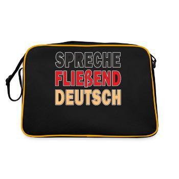 SPRECHE FLIEßEND DEUTSCH - Retro Tasche - Schwarz/Gold - Hinten
