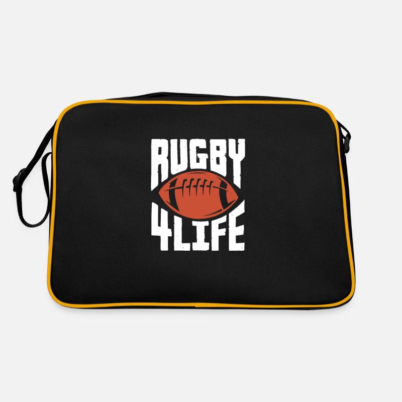Rugby - Retro Tasche - Schwarz/Gold