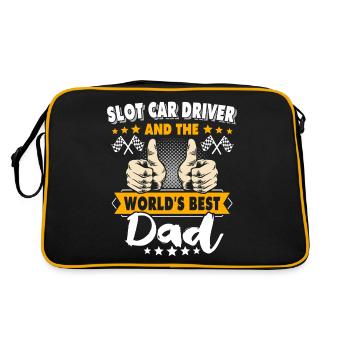 Slot Car Racing Papa Slot Race Dad - Sac Retro - noir/or - Dos