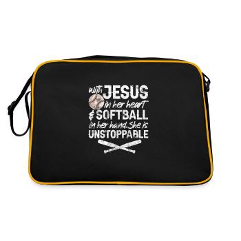 Softball Jésus - Sac Retro - noir/or - Dos