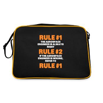 Space Engineer Aeronautical Engineer - Retro Bag - black/gold - Back