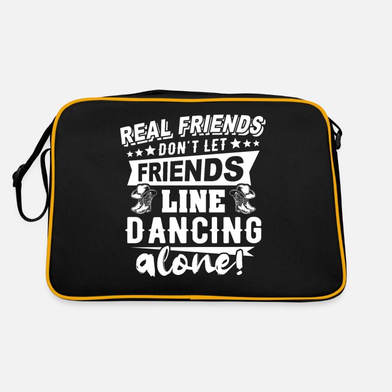 Line Dancing Gift - Retro Bag - black/gold