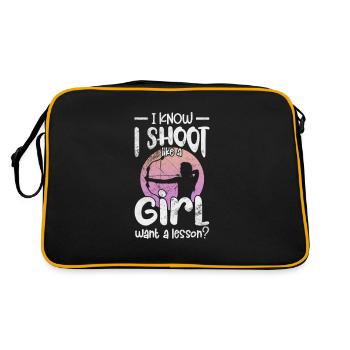Archery Archer Archer Arrow Gift - Retro Bag - black/gold - Back