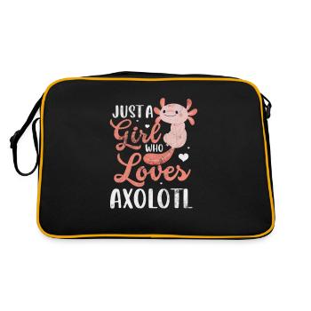 Axolotl Wassertier Wasser Geschenk - Retro Tasche - Schwarz/Gold - Hinten