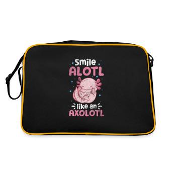 Axolotl Wassertier Wasser Geschenk - Retro Tasche - Schwarz/Gold - Hinten
