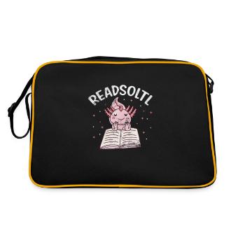 Axolotl Wassertier Wasser Geschenk - Retro Tasche - Schwarz/Gold - Hinten