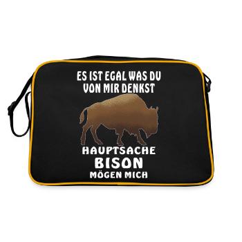 BISON MÖGEN MICH - Retro Tasche - Schwarz/Gold - Hinten
