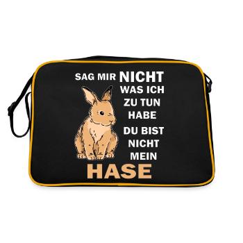 DU BIST NICHT MEIN HASE - Retro Tasche - Schwarz/Gold - Hinten