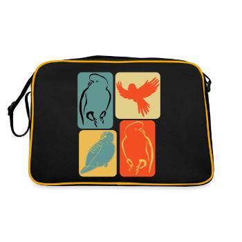 Budgerigar Vintage Budgerigars - Retro Bag - black/gold - Back