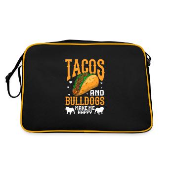Bouledogue anglais Cadeau de chien bouledogue anglais - Sac Retro - noir/or - Dos