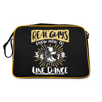 Line Dancing Guys Line Dance - Retro Tasche - Schwarz/Gold - Hinten