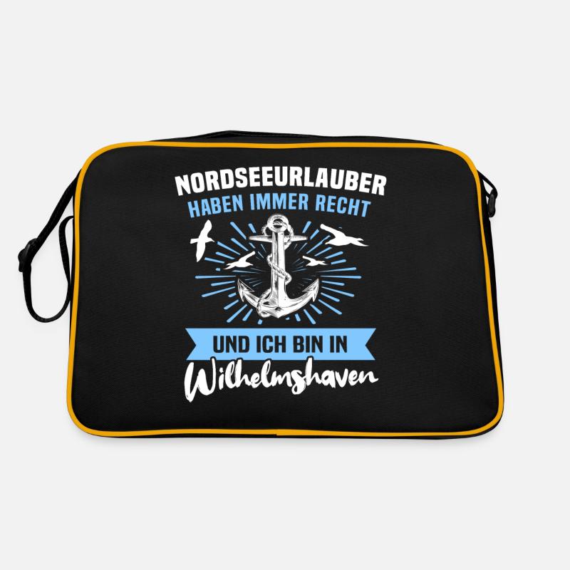 Wilhelmshavener Wilhelmshaven - Retro Tasche - Schwarz/Gold